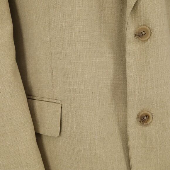 Alan Flusser Sport Coat Mens 46L Beige Jacket Lined Single Vent Two Button - Picture 11 of 16